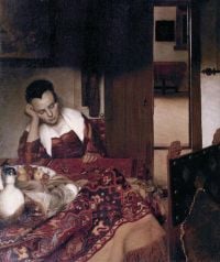 Vermeer A Maid Asleep canvas print
