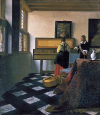 Vermeer The Music Lesson canvas print