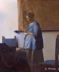 Vermeer-Frau, die einen Brief liest