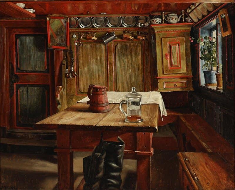 Vermehren Frederik A Room In An Old Farmhouse Zealand canvas print