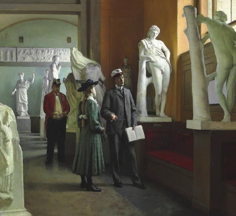 Vermehren Frederik A Young Student Shows A Young Girl The Antique Collection 1906 09 canvas print