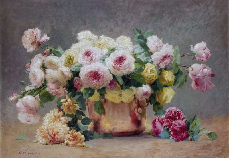 Vernon Emile Still Life Of Roses 1902 canvas print
