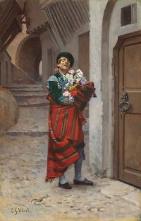 فيبرت جيهان جورج مصارع الثيران الاسباني مع الزهور