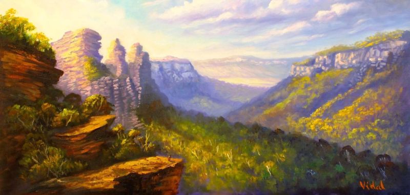 Vidal Christopher Early Morning Light Three Sisters Katoomba canvas print