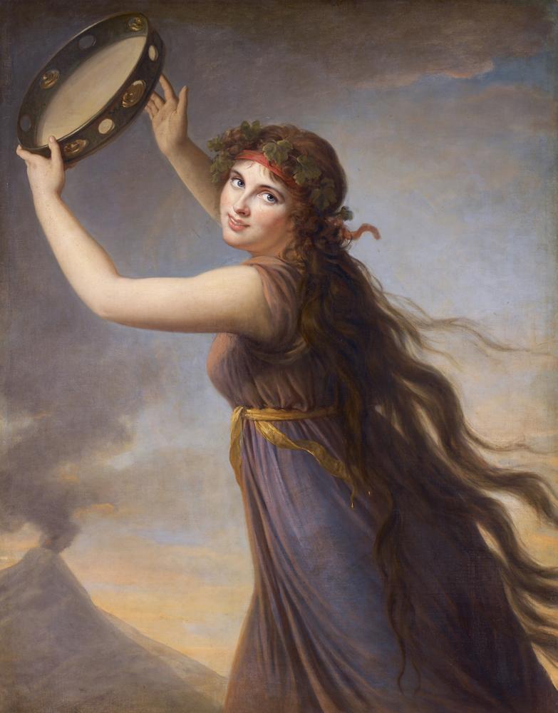 Vige E Le Brun E Lisabeth Emma Hamilton As A Bacchante canvas print