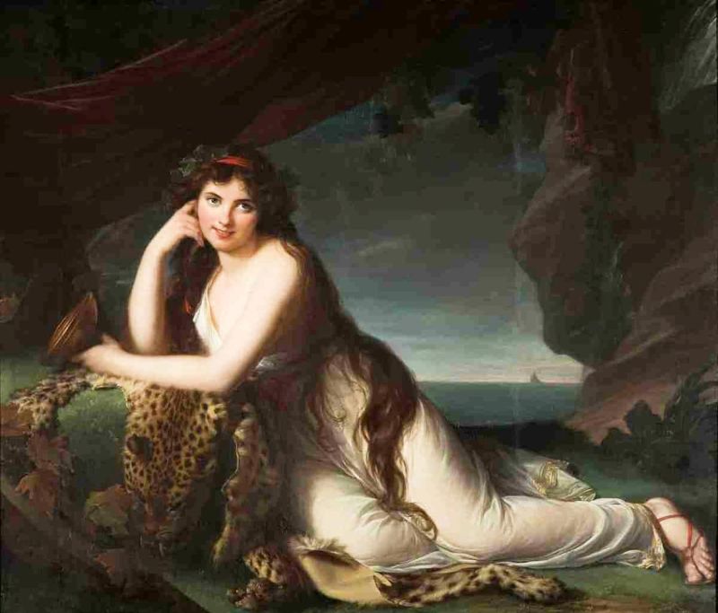 Vige E Le Brun E Lisabeth Lady Hamilton As Either A Bacchante Or Ariadne canvas print