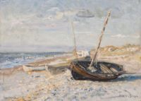 Viggo Johansen Boats On The Beach Of The Skaw 1910