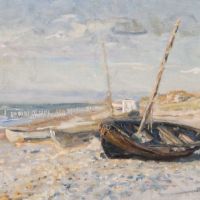 قوارب فيجو جوهانسن على شاطئ Skaw 1910