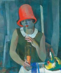 Vilmos Aba-novak Frau in einem roten Hut 1929