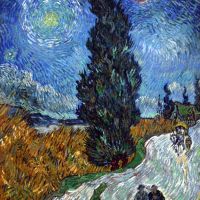 Vincent Van Gogh Road With Cypress And Star