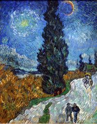 Vincent Van Gogh Road con cipresso e stella