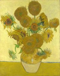 Vincent Van Gogh Sonnenblumen F454 Vierte Version - Gelber Hintergrund