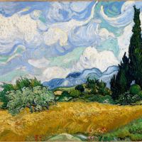 Vincent Van Gogh Campo de trigo con cipreses