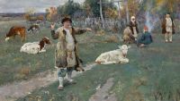 Vinogradov Sergei Arsenievich Children Herding Calves 1895 canvas print