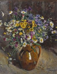 Vinogradov Sergei Arsenievich Still Life With Vase Of Flowers 1937 canvas print