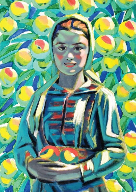 Tableaux sur toile, reproduction de Vladimir Dimitrov Girl With Apples
