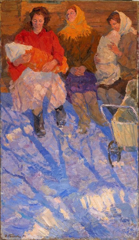 Tableaux sur toile, reproduction de Vladimir Nikolayevich Gavrilov Young Mothers 1970