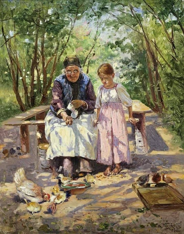 Tableaux sur toile, reproduction de Vladimir Yegorovich Makovsky A Pleasure Shared 1896