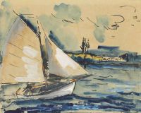 Vlaminck Maurice De Paysage Au Bateau Ca. 1918 20 canvas print
