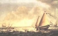 Vlieger Simon De Seascape With Sailboats canvas print