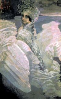 Vrubel Mikhail Nadezhda Zabela Vrubel As Tsarevna Swan Bird 1900 canvas print