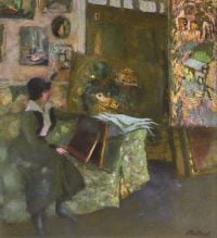 Vuillard Edouard Modele Sur Un Sofa Vert 1915