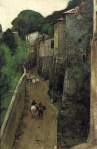 Waay Nicolaas Van Der A View Of Via Della Mura Rome canvas print