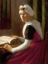 Waay Nicolaas Van Der Orphan Girl From Amsterdam With A Bible canvas print