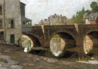 Waay Nicolaas Van Der Pont De Liege Te Bouillon. View Of The Bridge Bouillon 1926 canvas print