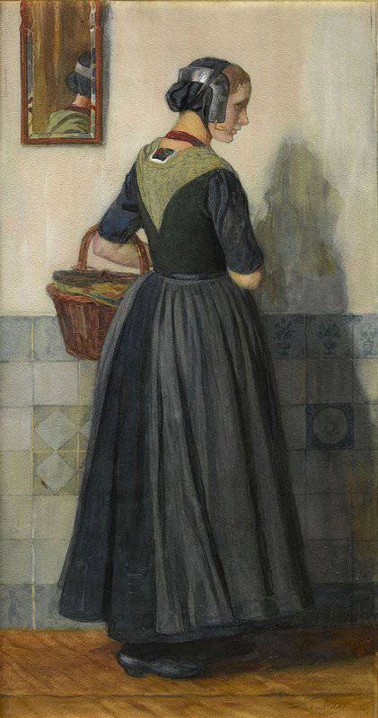 Waay Nicolaas Van Der Vrouw In Dracht Van Noord Veluwe Ca. 1910 canvas print