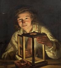 Waldmuller Ferdinand Georg Boy With A Stable Lantern 1825