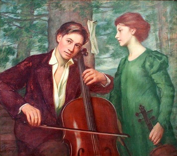 Walker Henry Oliver Musicians In The Forest 1909 canvas print