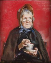 Wallander Alf Lady With Coffee Cup canvas print
