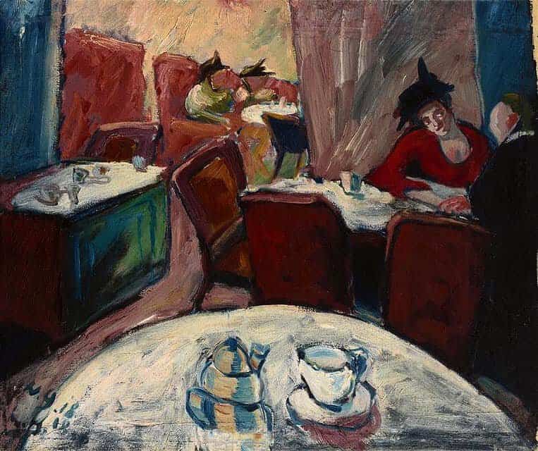 Tableaux sur toile, reproduction de Walter Gramatte Cafe 1918