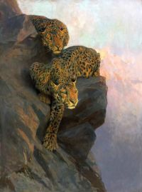 Wardle Arthur Leopards On The Lookout Leinwanddruck