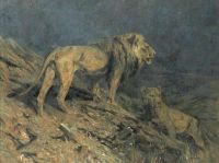 Wardle Arthur Lions At Midnight canvas print