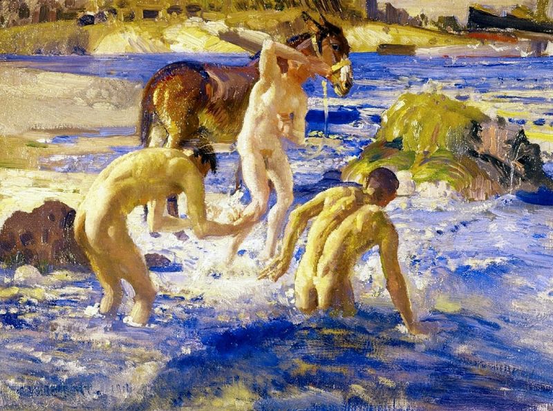 Washington Lambert George Anzacs Bathing In The Sea canvas print