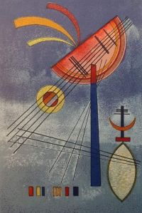 طباعة قماشية واسيلي كاندينسكي نصف دائرة مائلة عام 1928