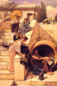 Waterhouse Diogenes canvas print