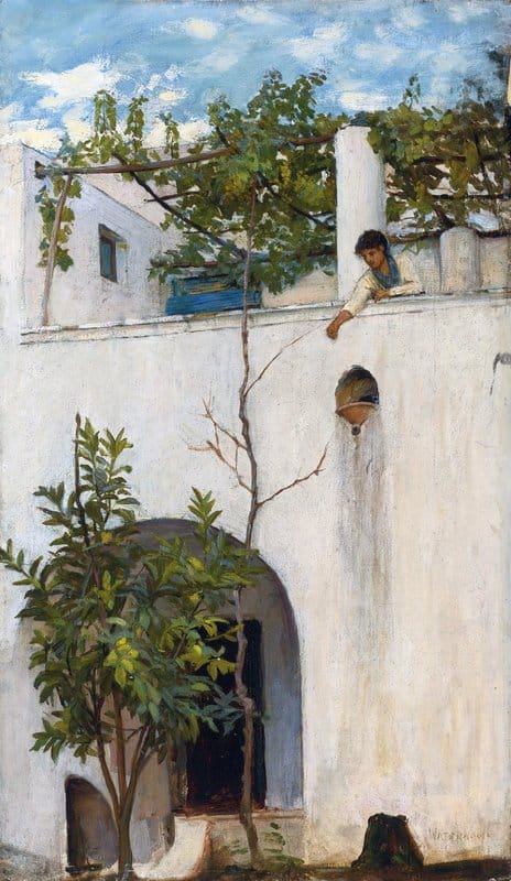 Waterhouse John William Lady On A Balcony Capri Ca. 1889 canvas print