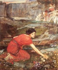 Waterhouse John William Maidens Picking Flowers By A Stream Ca. 1911 canvas print