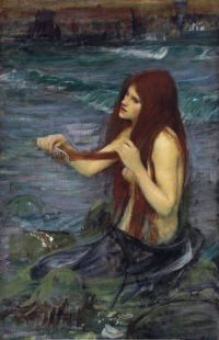 Waterhouse John William Sketch For A Mermaid 1892 1 طباعة قماشية
