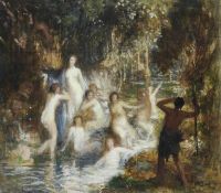 Watson George Spencer Allegorical Figures In A Stream canvas print