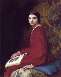 Watson George Spencer Portrait Of Betty Mccann In A Red Dress 1927 canvas print