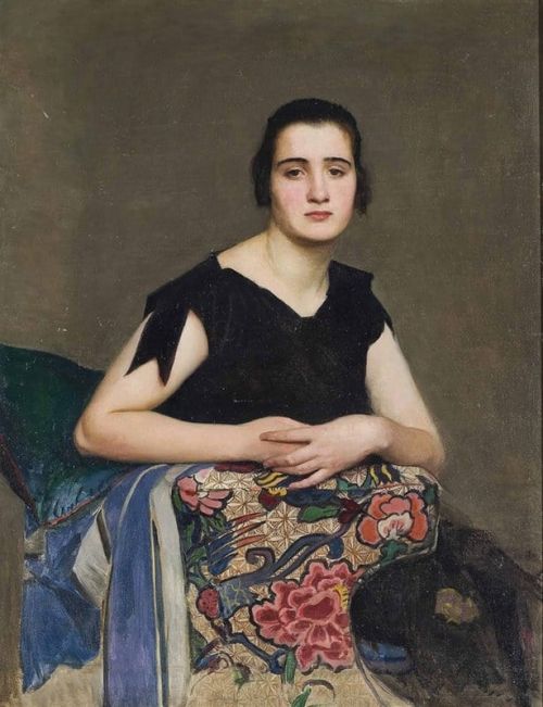 Watson George Spencer The Black Dress 1921 canvas print