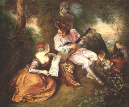 Watteau Jean Antoine Scale Of Love La Gamme D Amour canvas print