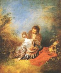 Watteau Jean Antoine The Indiscretion canvas print