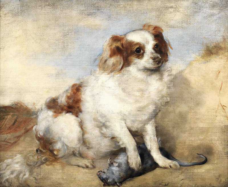 Watts George Frederic A Spaniel With A Rat canvas print
