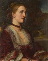 Watts George Frederic Portrait Of Mrs Agnes Jane Moore
