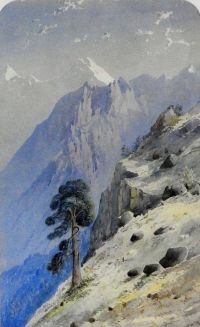 Webbe William James An Alpine Landscape canvas print